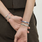 Turquoise silk thread and metal bracelet with starfish