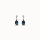 Pendientes largos ba&ntilde;ados en plata de ley y cristal