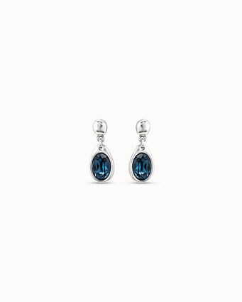 Boucles d’oreilles longues plaquées argent avec cristal