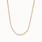 Cha&icirc;ne longue &agrave; boules plaqu&eacute;e or 18 carats.