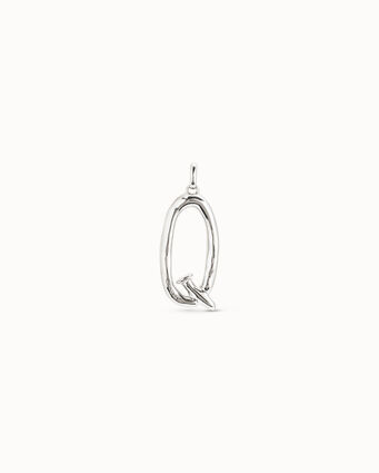Sterling silver-plated letter Q pendant