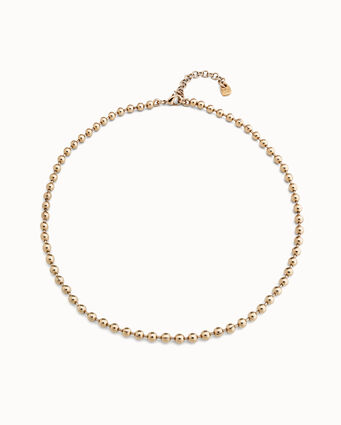 18K gold-plated chain with beads, carabiner clasp and extension chain