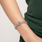 Two-strand beaded bracelet with an eye-shaped charm