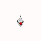 Charm placcato argento Sterling con cristallo rosso.