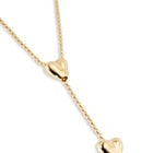 Long adjustable chain necklace with two hearts