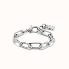 Paper clip link bracelet with padlock
