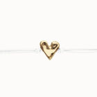 White leather bracelet with heart detail