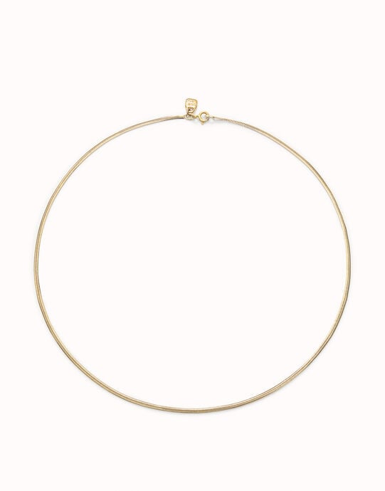 Flat chain charm necklace