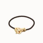 Brown leather bracelet with interlocking carabiner