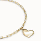 Link chain necklace with heart