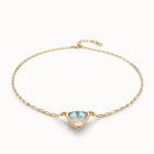 Pendant chain link necklace with multicolor crystal