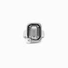 Rectangular shape ring with crystal