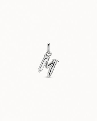 Sterling silver-plated letter M charm