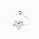 White leather bracelet with heart detail