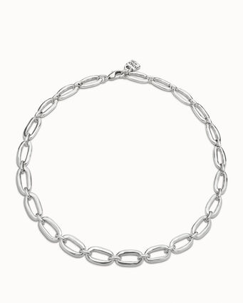 Sterling silver-plated links necklace