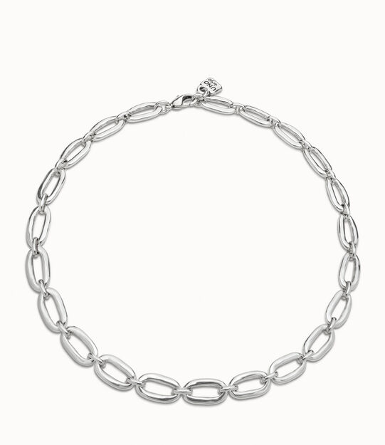 Sterling silver-plated links necklace
