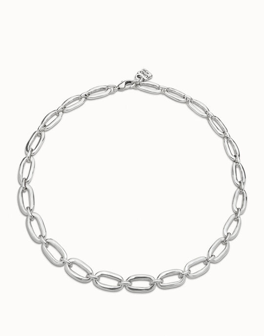 Collar de eslabones ba&ntilde;ado en plata de ley