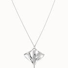 Long chain pendant necklace with manta ray