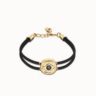 Double black leather birthstone bracelet with eye
