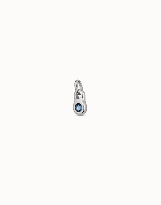 Round shaped Charm with a blue crystal