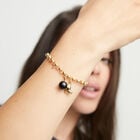 Link chain bracelet with heart charm and murano glass