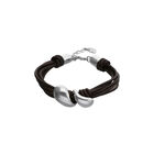 Leather bracelet with two drops