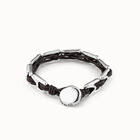 Leather bracelet with rectangular links