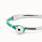 Bangle bracelet with turquoise leather