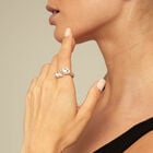 Open ring with two crystals