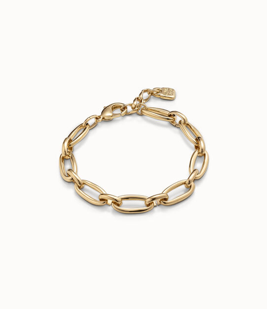 18K gold-plated oval link bracelet