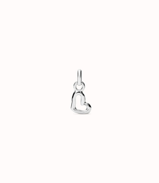 Sterling silver-plated heart-shaped charm.