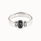 Bangle bracelet with hidden spring and crystals