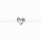 White leather bracelet with heart detail