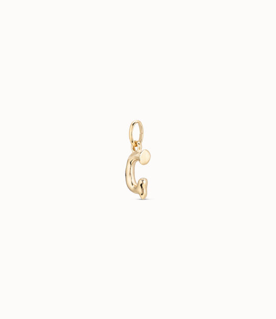 Medium G initial charm, Golden, large