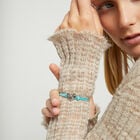 Turquoise elastic thread bracelet with heart charm