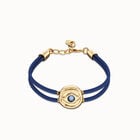 Double blue leather birthstone bracelet with eye