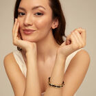 Leather bracelet with rectangular links