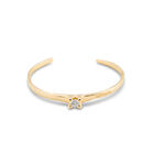 Cuff bracelet with blue cubic zirconia
