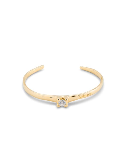 Cuff bracelet with blue cubic zirconia