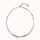 Collar doble ba&ntilde;ado en plata de ley con topacio blanco
