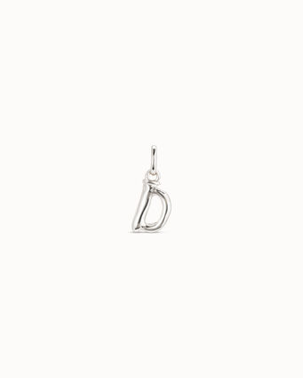 Sterling silver-plated letter D charm