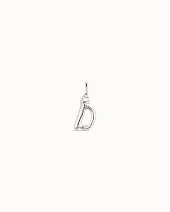 Charm placcato argento Sterling a forma di lettera D