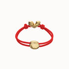 Red elastic thread bracelet with heart