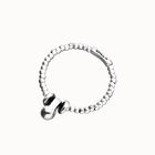 Pulsera de esferas de tama&ntilde;o peque&ntilde;o y grande ba&ntilde;ada en plata de ley