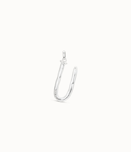 Sterling silver-plated letter U pendant