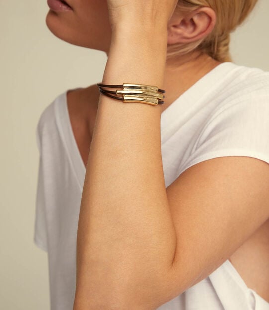 Bracelet In line, Golden, large