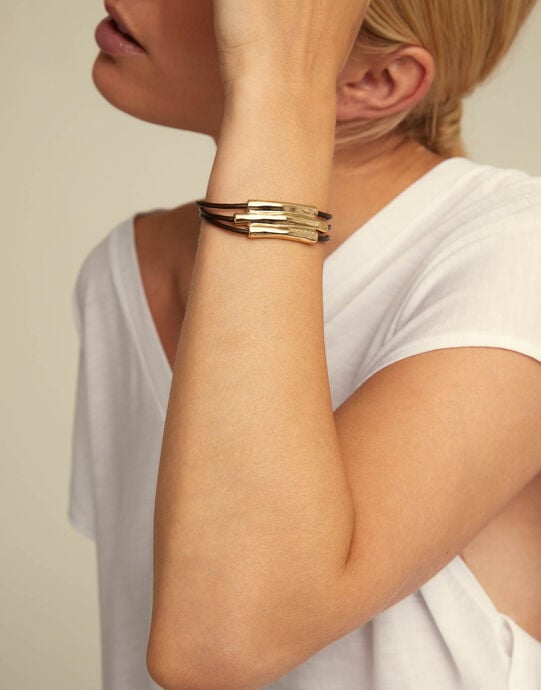 Bracelet In line, Golden, large