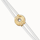 Double white leather birthstone bracelet with eye