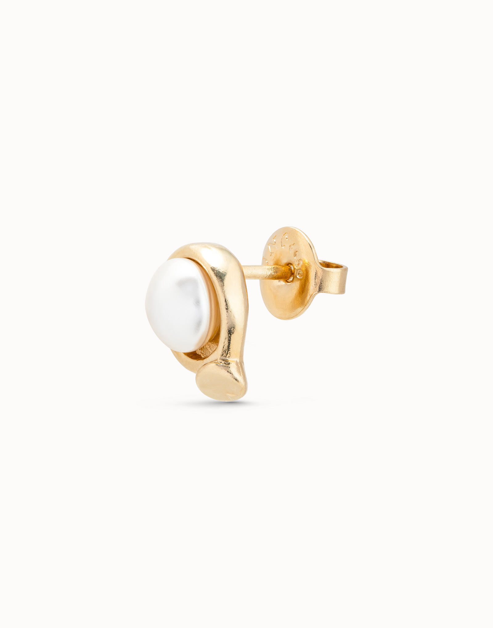 18K gold-plated nailed circle piercing with pearl, Golden, large image number null