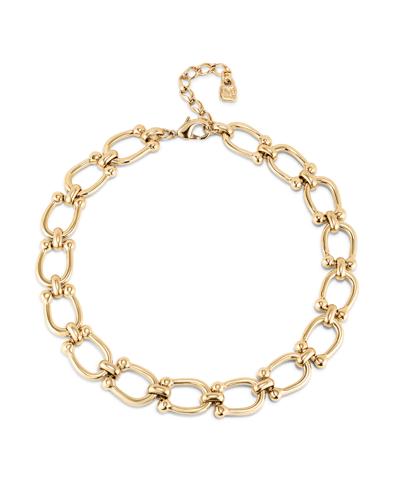 18K gold-plated necklace with medium sized links, Golden, large image number null
